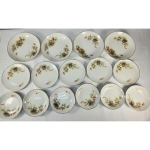 15 Pc Set Seiko Plates & Bowls Pinecone Fall Pattern SEK2 Occupied Japan Vintage